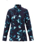 Matchesfashion.com Altuzarra - Marjorie Floral-print Silk Top - Womens - Blue