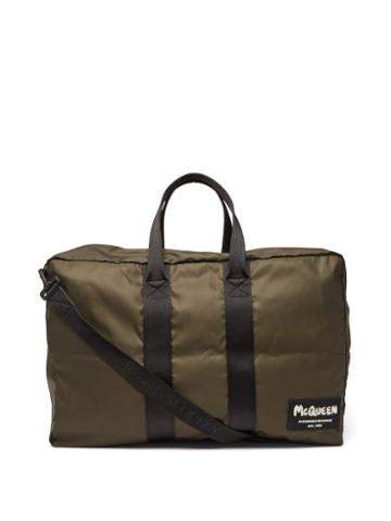 Mens Bags Alexander Mcqueen - Logo-patch Shell Tote Bag - Mens - Khaki