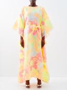 Taller Marmo - Flower Power Devor Kaftan Gown - Womens - Multi