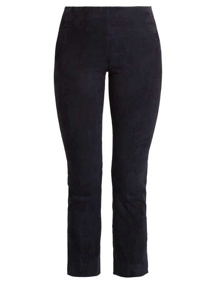Vince Slim-leg Stretch-suede Trousers