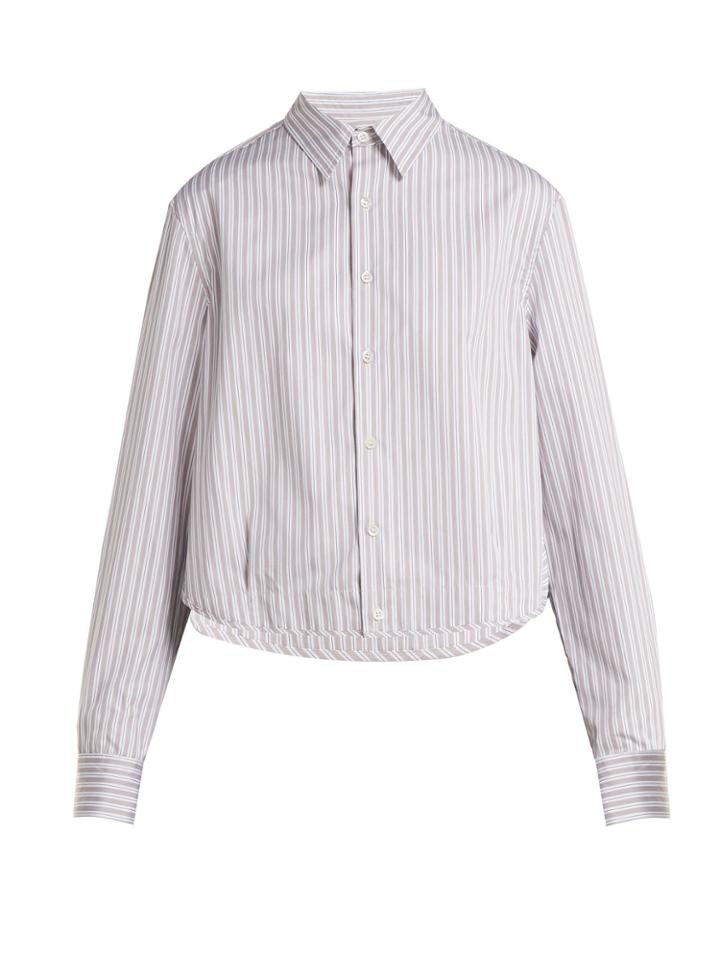 Raf Simons Oversized Long-sleeve Striped Cotton-poplin Shirt