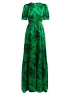 No. 21 Floral-print Silk-satin Gown