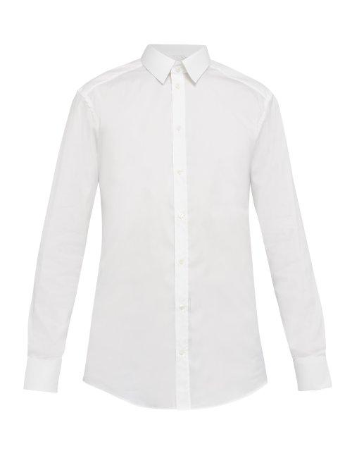 Matchesfashion.com Dolce & Gabbana - Gold Fit Cotton Blend Stretch Shirt - Mens - White
