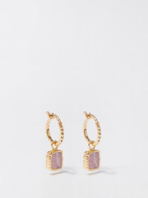 Missoma - Pyramid Rhodochrosite & 18kt Gold-vermeil Earrings - Womens - Light Pink