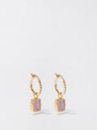 Missoma - Pyramid Rhodochrosite & 18kt Gold-vermeil Earrings - Womens - Light Pink
