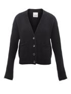 Allude - Patch-pocket Ribbed Cashmere Cardigan - Womens - Black