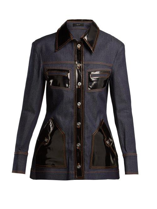 Matchesfashion.com Ellery - Spector Pvc Trimmed Denim Jacket - Womens - Denim