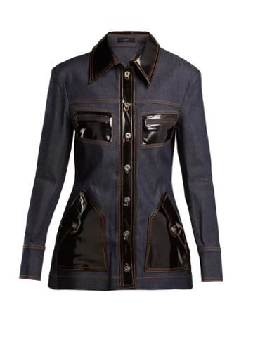 Matchesfashion.com Ellery - Spector Pvc Trimmed Denim Jacket - Womens - Denim