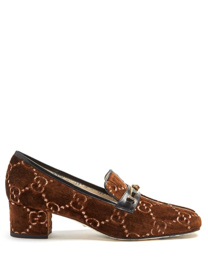 Gucci Quentin Logo Velvet Pumps