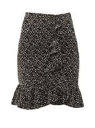 Matchesfashion.com Giambattista Valli - Ruffled Boucl Mini Skirt - Womens - Black Multi