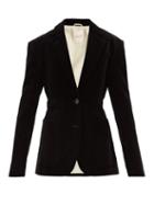 Matchesfashion.com Zanini - Bow-embellished Cotton-blend Velvet Blazer - Womens - Black
