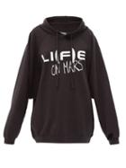 Matchesfashion.com Raf Simons - Life On Mars Cotton-jersey Hooded Sweatshirt - Womens - Black