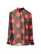 Saint Laurent Polka-dot Print Silk-georgette Blouse