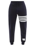 Mens Rtw Thom Browne - Four-bar Cotton-jersey Track Pants - Mens - Navy