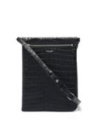 Matchesfashion.com Saint Laurent - Crocodile-effect Leather Cross-body Bag - Mens - Black