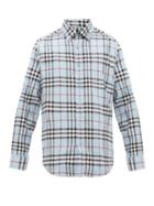 Matchesfashion.com Burberry - Vintage Check Cotton Flannel Shirt - Mens - Blue Multi