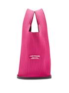 Matchesfashion.com Lastframe - Two Tone Rib-knit Tote Bag - Womens - Pink Multi