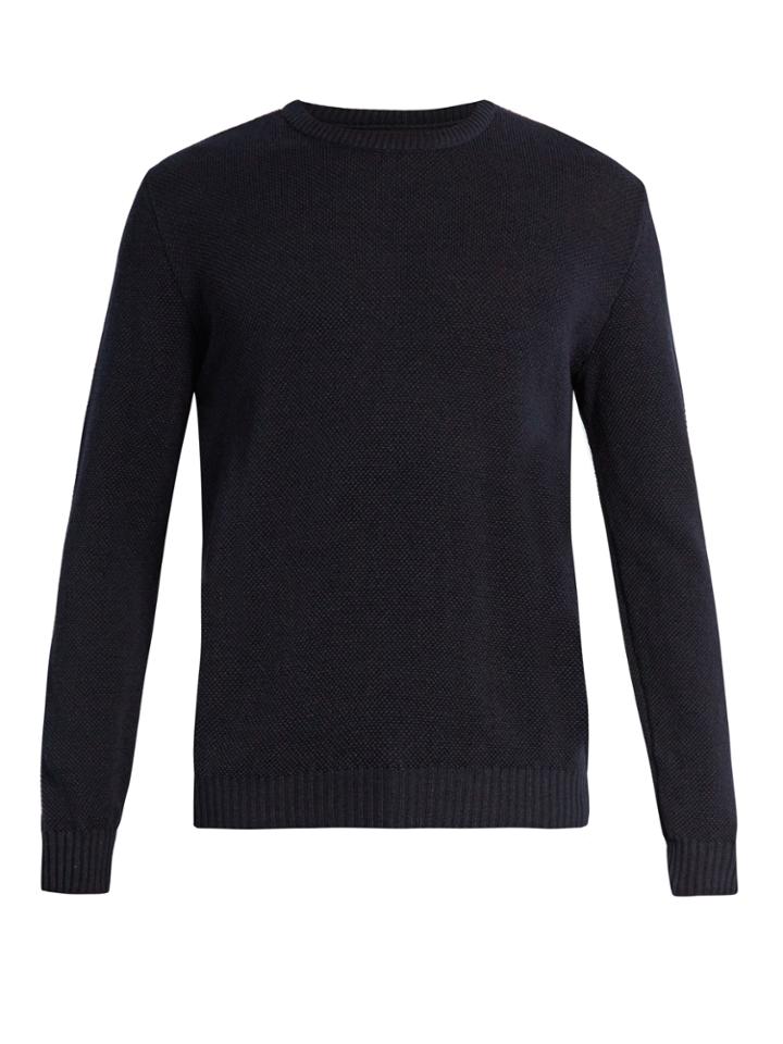 De Bonne Facture Crew-neck Linen And Wool-blend Sweater