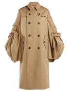 Junya Watanabe Ruched-sleeve Cotton-gabardine Trench Coat