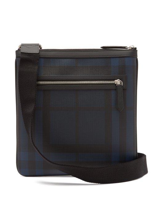 Matchesfashion.com Burberry - Beckley Checked Cross Body Bag - Mens - Black Navy