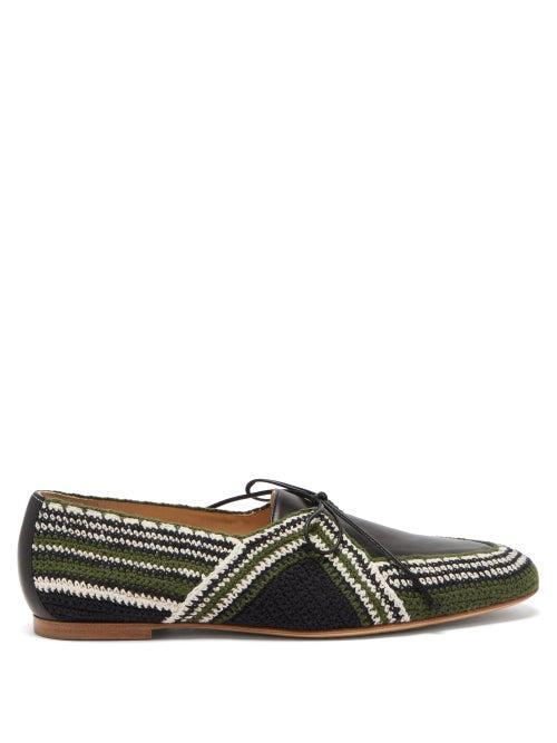 Gabriela Hearst - Hays Cotton-crochet And Leather Shoes - Womens - Black