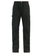 Matchesfashion.com The Attico - Spray-painted Cotton-canvas Cargo Trousers - Womens - Dark Green