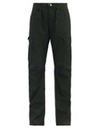 Matchesfashion.com The Attico - Spray-painted Cotton-canvas Cargo Trousers - Womens - Dark Green