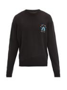 Matchesfashion.com Amiri - Beverly Hills Logo-embroidered Sweater - Mens - Black