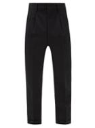 Ami - Tapered-leg Wool-flannel Trousers - Mens - Black