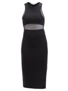 Stella Mccartney - Mesh-panelled Slit-hem Jersey Dress - Womens - Black