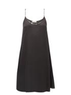 Paco Rabanne - Chain-strap Satin Dress - Womens - Black