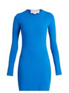 Matchesfashion.com Esteban Cortzar - Cut Out Back Crepe Knit Dress - Womens - Blue