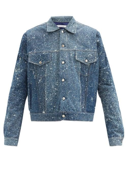 Matchesfashion.com Bianca Saunders - Bleached Denim Jacket - Mens - Blue
