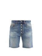 Matchesfashion.com Mm6 Maison Margiela - High-rise Straight-leg Denim Shorts - Womens - Denim