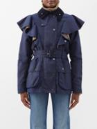 Chlo - X Barbour Corduroy-trimmed Waxed-cotton Jacket - Womens - Navy