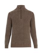 Iris Von Arnim High-neck Half-zip Ribbed-knit Cashmere Sweater