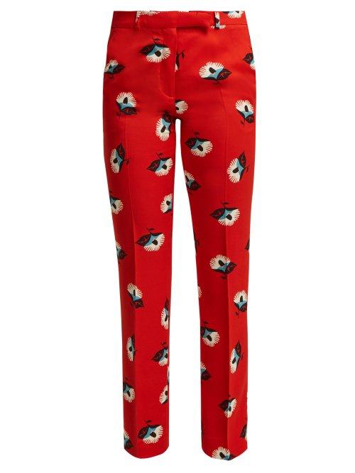 Matchesfashion.com Etro - Violante Floral Print Crepe Trousers - Womens - Red Print