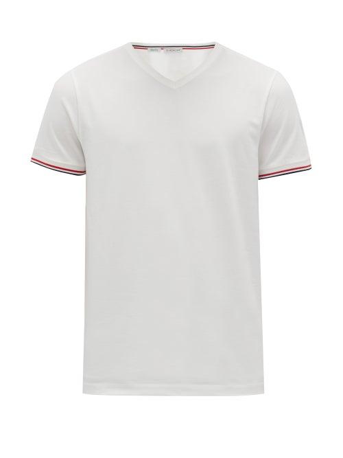 Matchesfashion.com Moncler - Logo-patch Cotton-blend T-shirt - Mens - White