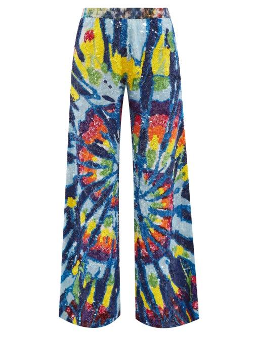 Ashish - Tie-dye Sequinned Wide-leg Trousers - Womens - Multi