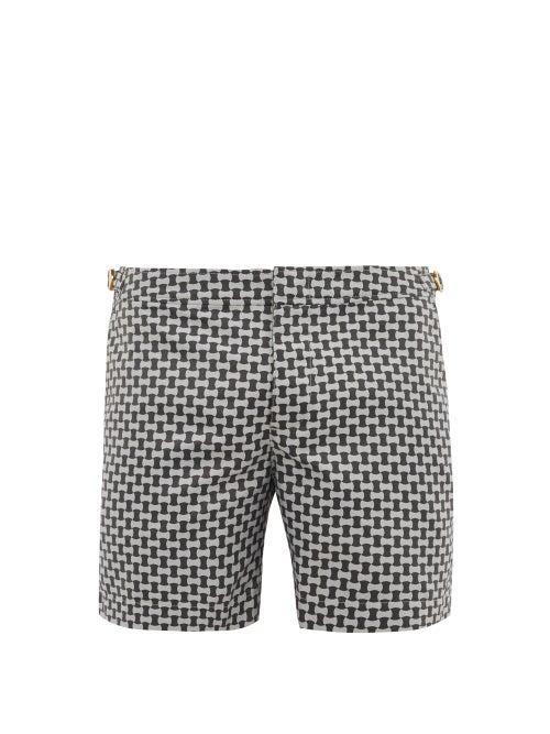 Matchesfashion.com Orlebar Brown - Bulldog X Torsolo Jacquard Swim Shorts - Mens - Grey