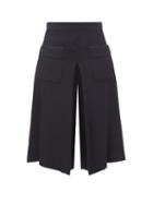 Matchesfashion.com Maison Margiela - Pleated Crepe Culottes - Womens - Navy