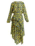 Preen Line Eden Floral-print Ruffle-trimmed Crepe Dress