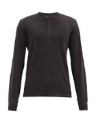 Mens Rtw Rag & Bone - Classic Slubbed Cotton-jersey Henley T-shirt - Mens - Black