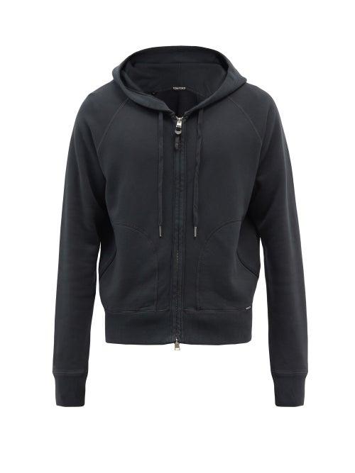 Tom Ford - Garment-dyed Loopback-cotton Hooded Sweatshirt - Mens - Black