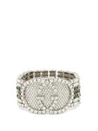 Matchesfashion.com Gucci - Crystal Embellished Tennis Bracelet - Womens - Green