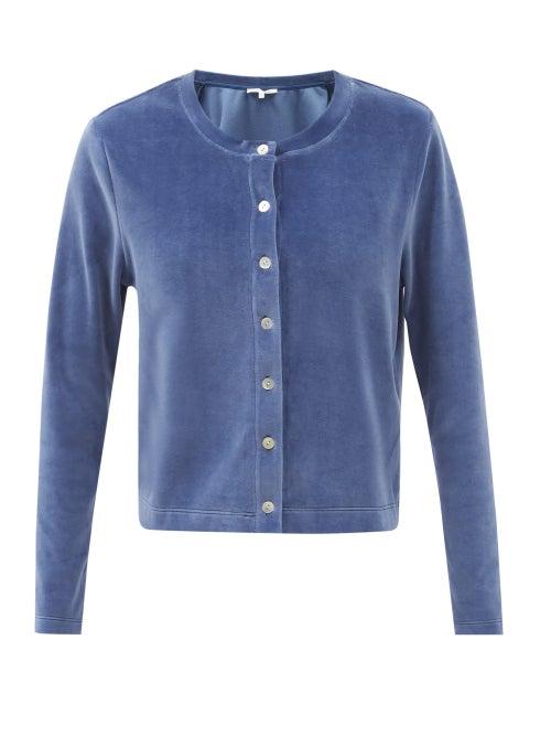Skin - Adaline Cotton-blend Terry Cardigan - Womens - Blue