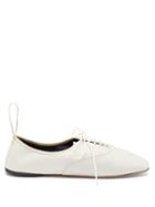 Matchesfashion.com Loewe - Logo-tab Leather Oxford Shoes - Womens - White