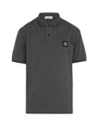 Matchesfashion.com Stone Island - Logo Patch Cotton Blend Polo Shirt - Mens - Dark Grey