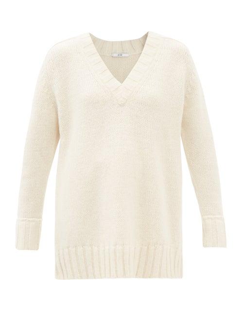 Co - V-neck Cotton-blend Sweater - Womens - Ivory