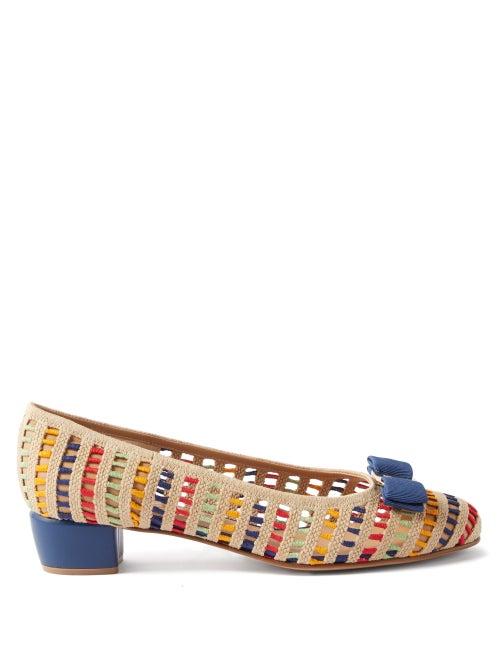 Salvatore Ferragamo - Vara Crochet-knit Pumps - Womens - Multi